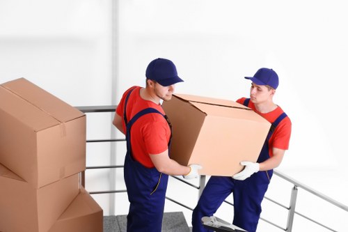 Customer placing items into a secure storage unit