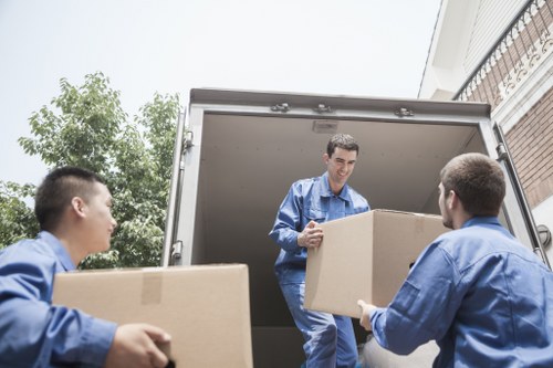 Staff member reviewing safety procedures in a storage facility