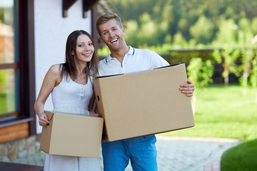 Secure and organized Denmarkhill Storage space with stacked boxes