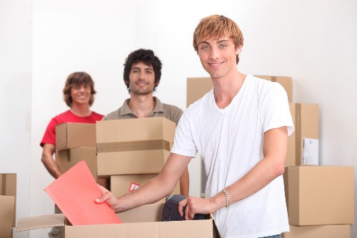 Packed storage boxes and furniture in a secure Denmarkhill unit